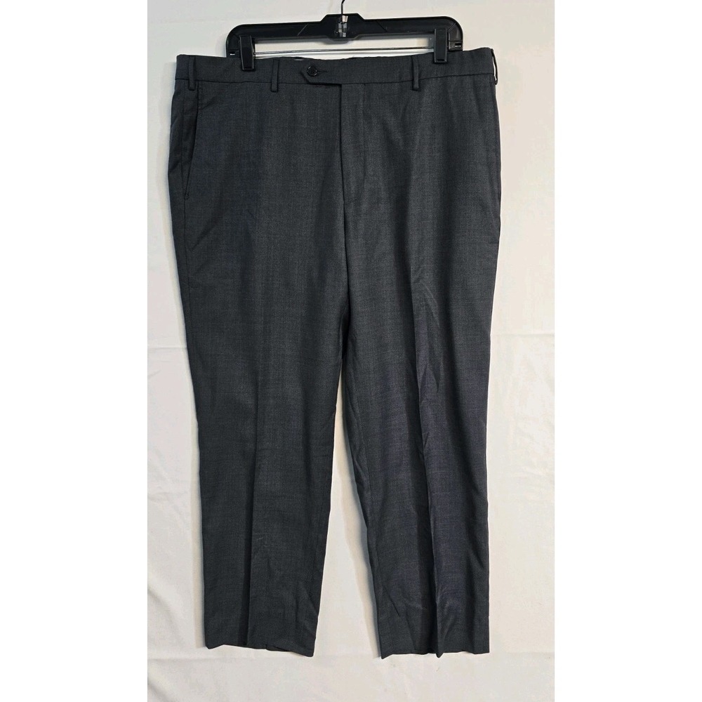 Zignone Dress Pants Mens 38x27 Dark Gray Wool E-Motion Straight Super 100's